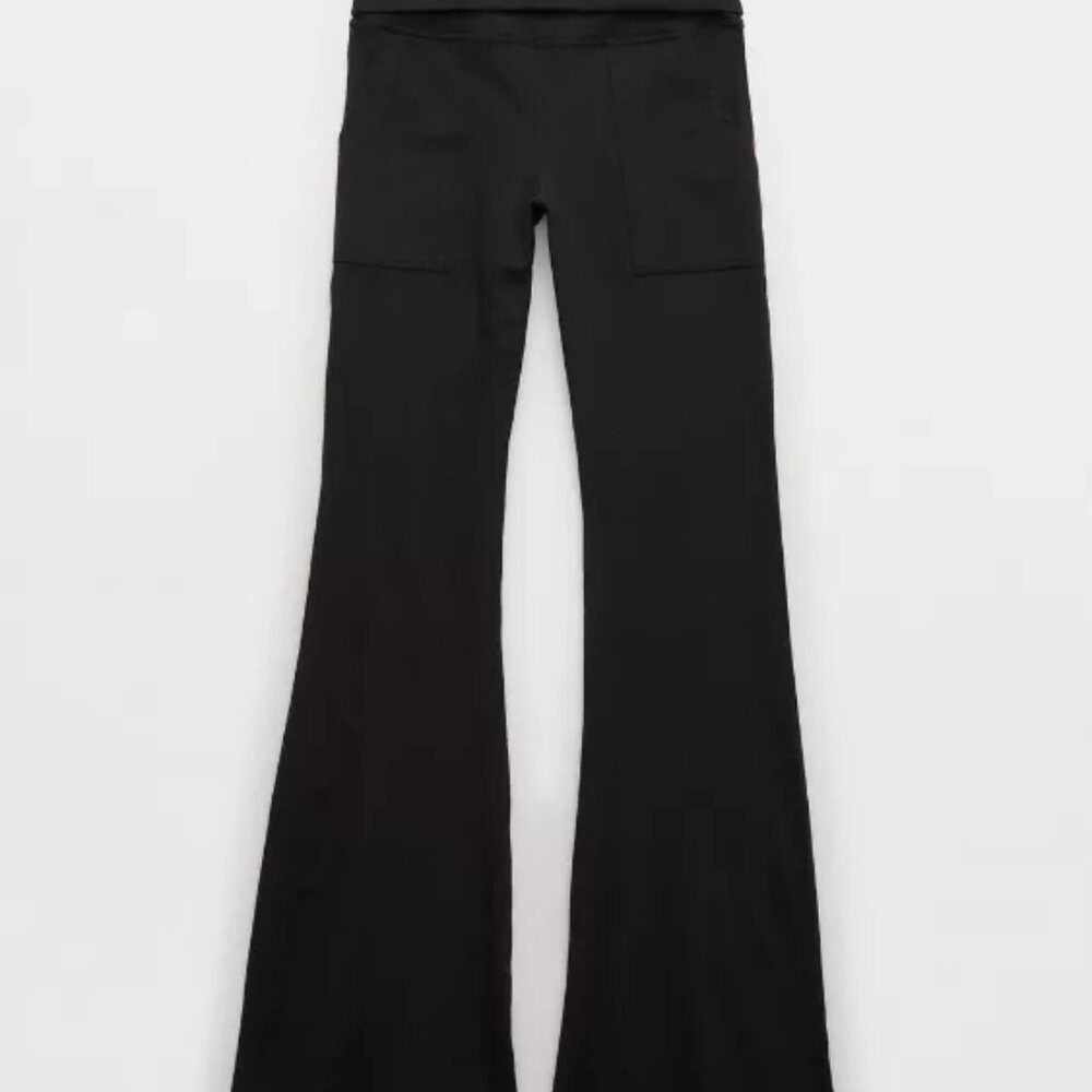 OFFLINE By Aerie The Hugger High Waisted Foldover Flare Legging, Short Length